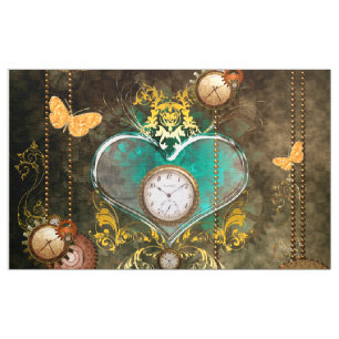 Tecido Steampunk, coração maravilhoso