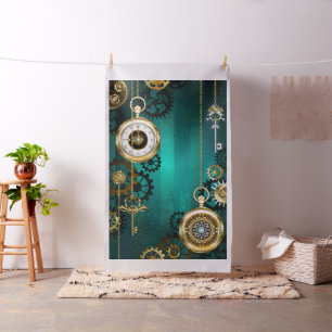 Tecido Steampunk Jewelry Watch em um fundo verde