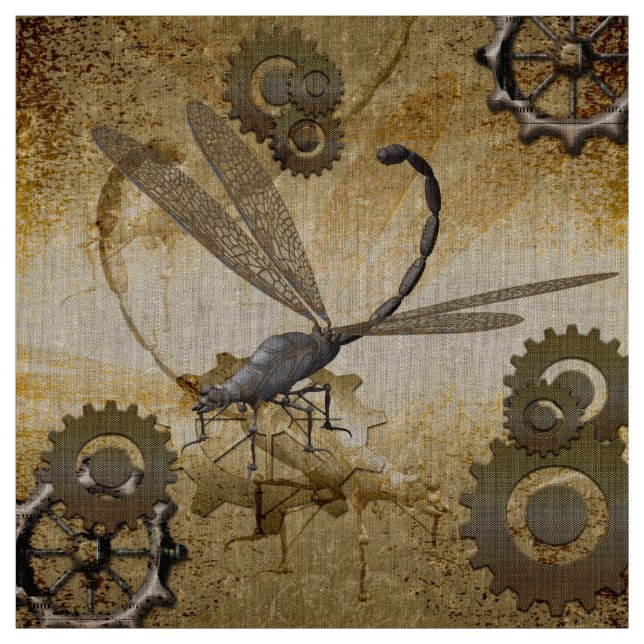 Tecido Steampunk, libélulas impressionantes com (Modelo)