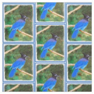 Tecido Steller's Jay Painting - Original Bird Art