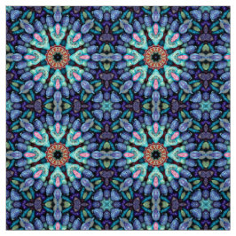 Tecido Stone Wonage Vintage Blue Fractal Kaleidoscope