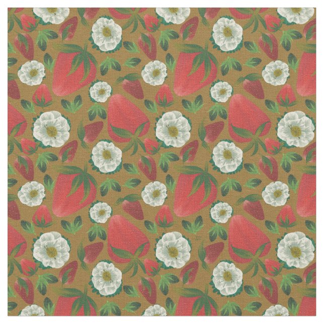 Tecido Strawberry Floral Vintage Pattern (Detalhe)