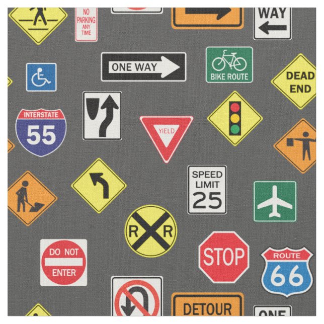 Tecido Street Sign Road Trip RV (Detalhe)