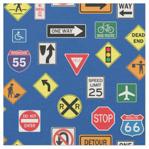 Tecido Street Sign Road Trip RV