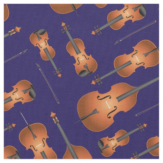 Tecido String Quartet Instrumentos Música Musical Azul (Detalhe)