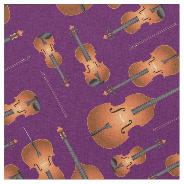 Tecido String Quartet Instruments Musical Musical Roxo (Detalhe)