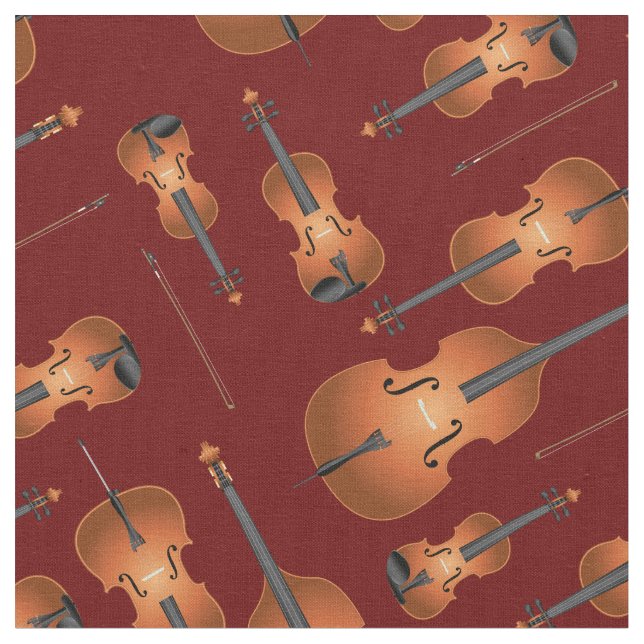 Tecido String Quartet Instruments Musical Red (Detalhe)
