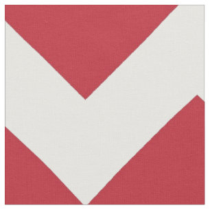 Tecido Stripe de Chevron Vermelho e Branco