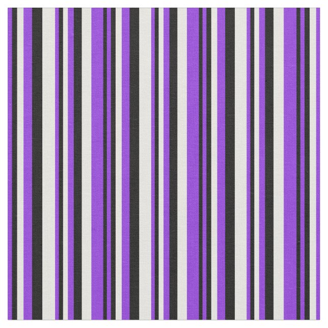 Tecido Stripes de cor púrpura, preta e branca (Detalhe)