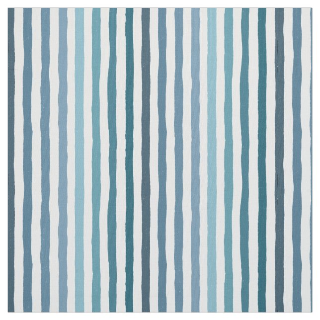 Tecido Stripes desenhadas à mão em tons de azul inspirado (Modelo)