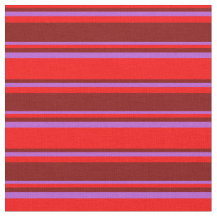 Tecido Strips Vermelhas, Maroon e Orquídeas Coloridas