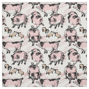 Tecido Suíno Chinês Ano 2019 Desenho Original Cor das Esc
