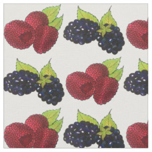 Tecido Summer Berries Raspberry Blackberry Berry Fruta