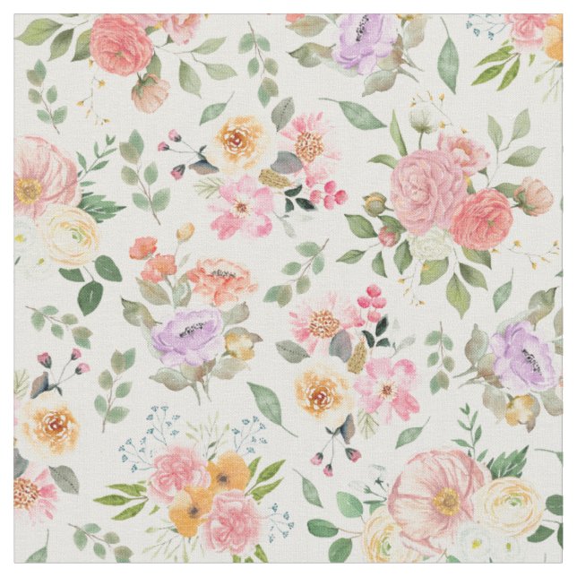 Tecido Summer Boho Floral em Off White (Detalhe)