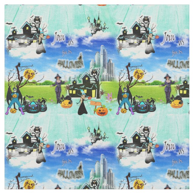 Tecido Summer Fantasy convite de Halloween (Detalhe)