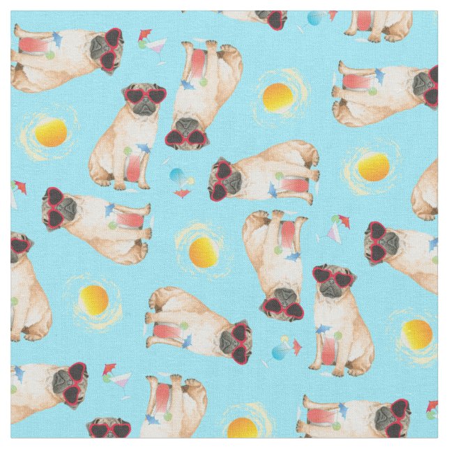 Tecido Summer Pug (Detalhe)