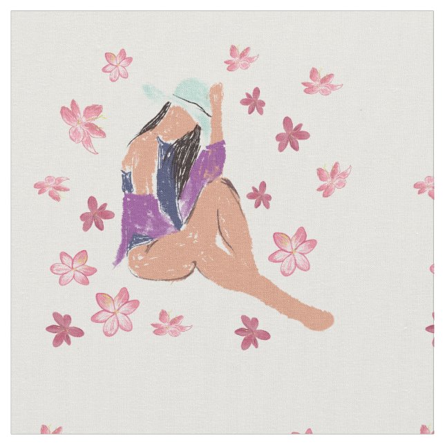 Tecido Summer, Senhora da praia (Detalhe)