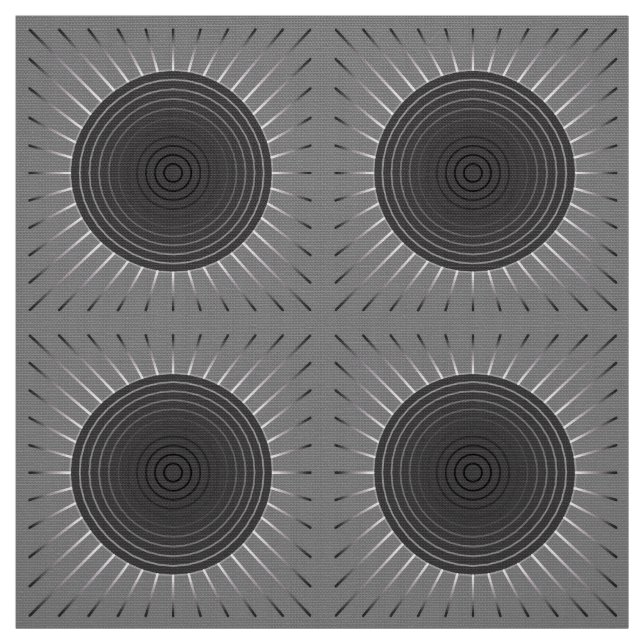 Tecido Sunburst Geométrico Moderno - Cinzas de Hematite E (Modelo)