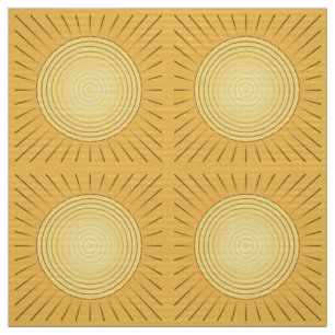 Tecido Sunburst Geométrico Moderno - Mostarda Dourada / 