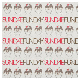 Tecido SUNDAE (DOMINGO) Sorvete ENGRAÇADO Foodie Hot Fudg