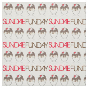 Tecido SUNDAE (DOMINGO) Sorvete ENGRAÇADO Foodie Hot Fudg