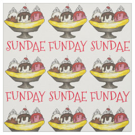 Tecido SUNDAE (DOMINGO) Sorvete FUNDAY Banana Comida
