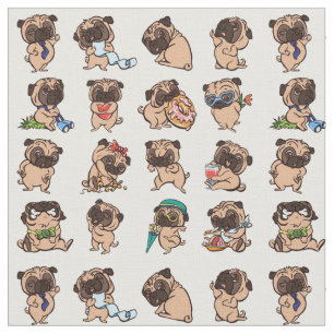 Tecido Super Cute Pug