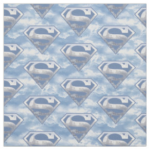 Tecido Superman S-Shield   Logotipo azul claro