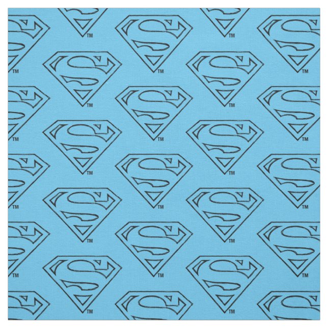 Tecido Superman S-Shield | Logotipo preto Simples (Modelo)