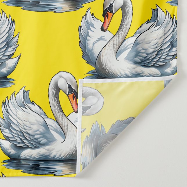Tecido Swan Birds Pattern Design On Yellow  (Criador carregado)