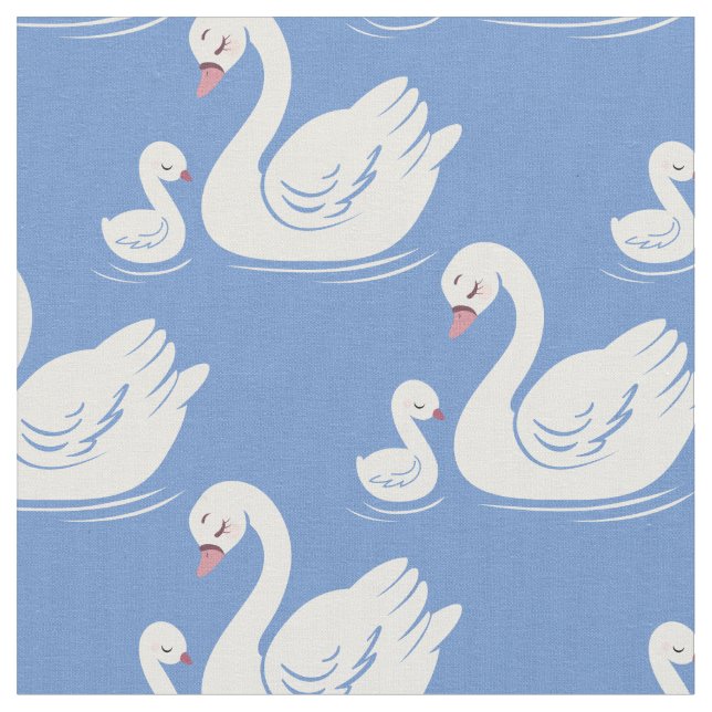 Tecido Swans Mamã e Bebês Cute Kids (Detalhe)