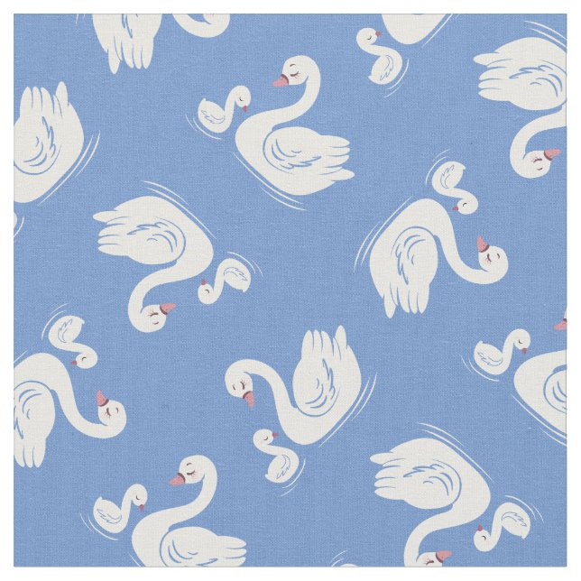 Tecido Swans Mamã e Bebês Cute Kids (Detalhe)