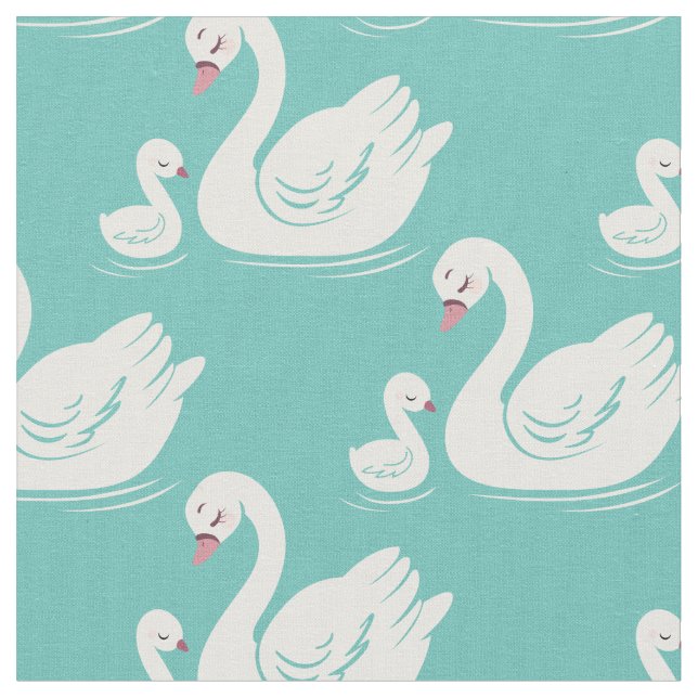 Tecido Swans Mamã e Bebês Cute Kids (Detalhe)