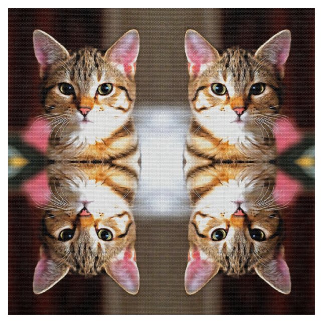 Tecido Tabby Artístico Cat Kitten Retrato (Modelo)