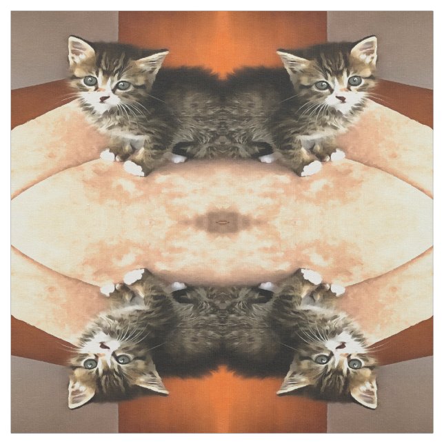 Tecido Tabby Cat Kitten Pet Retrato (Modelo)