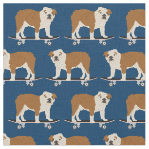Tecido Tabuleiros de skate para cães Buldogue Ingleses
