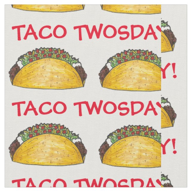 Tecido Taco TWOSday Terça-feira Festa do segundo aniversá (Detalhe)