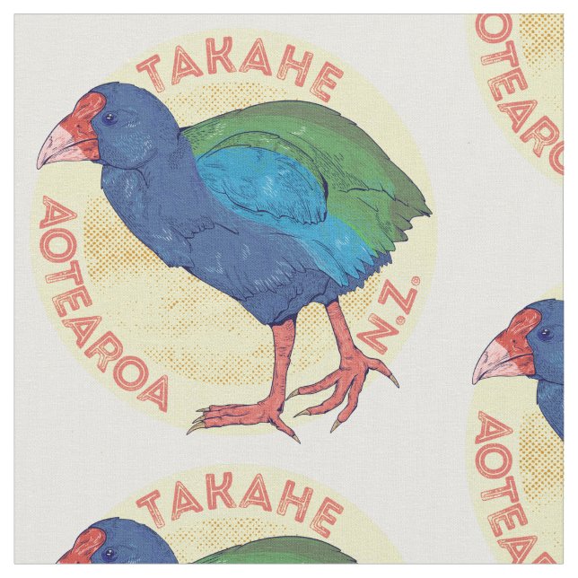 Tecido Takahe Aotearoa Nova Zelândia (Detalhe)