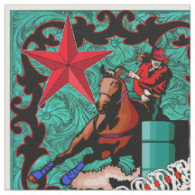 Tambor ocidental da vaqueira do rodeio que compete