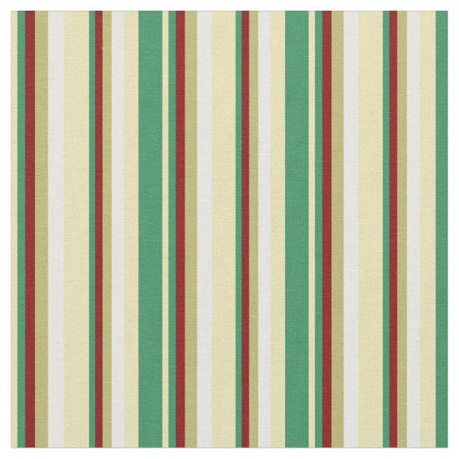 Tecido Tan, Sea Green, Maroon, Khaki Escuro e Linhas bran (Detalhe)