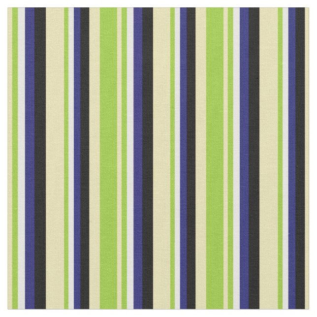 Tecido Tan, Verde, Branco, Azul e Preto da Meia-Noite (Detalhe)