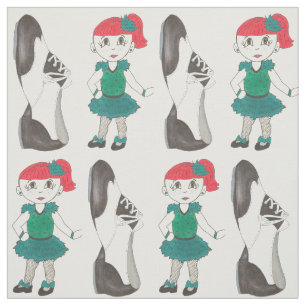 Tecido Tap Dance Class Dancer Girl Considerando Tapdance