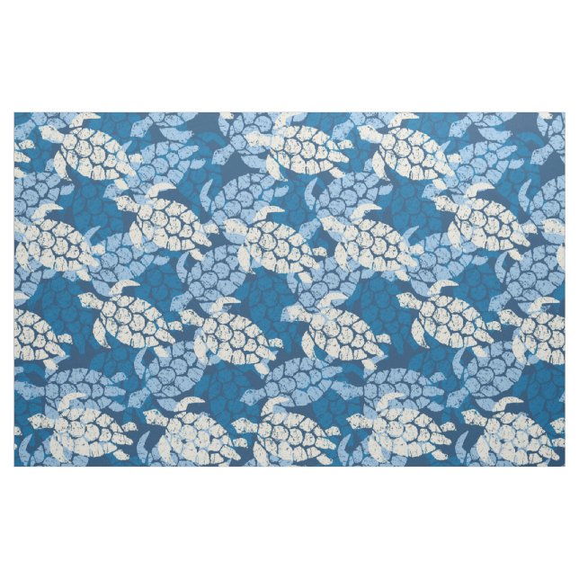 Tecido Tapa havaiano da tartaruga de mar de Honu - índigo (Fat Quarter)