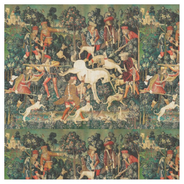 Tecido Tapeçarias do Unicórnio Medieval Clássico Defende  (Detalhe)