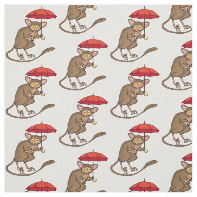 Tecido Tarsier bonito com ilustração de desenho de desenh (Modelo)
