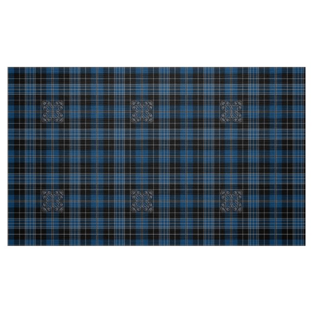Tecido Tartan Azul Clero com Padrão (Fat Quarter)