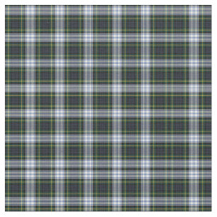 Tecido Tartan Clan Gordon - Padrão de Xadrez Branco Azul 