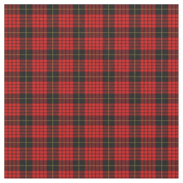 Tecido Tartan Clan MacQueen - Xadrez Padrão Vermelho - Ve (Detalhe)