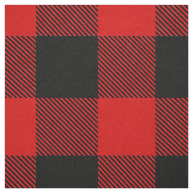 Tecido Tartan de verificação de Buffalo vermelho e preto  (Modelo)