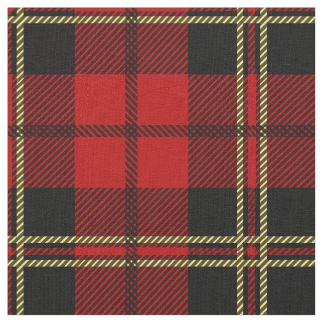 Tecido Tartan escocês vermelho do clã de Brodie (Detalhe)